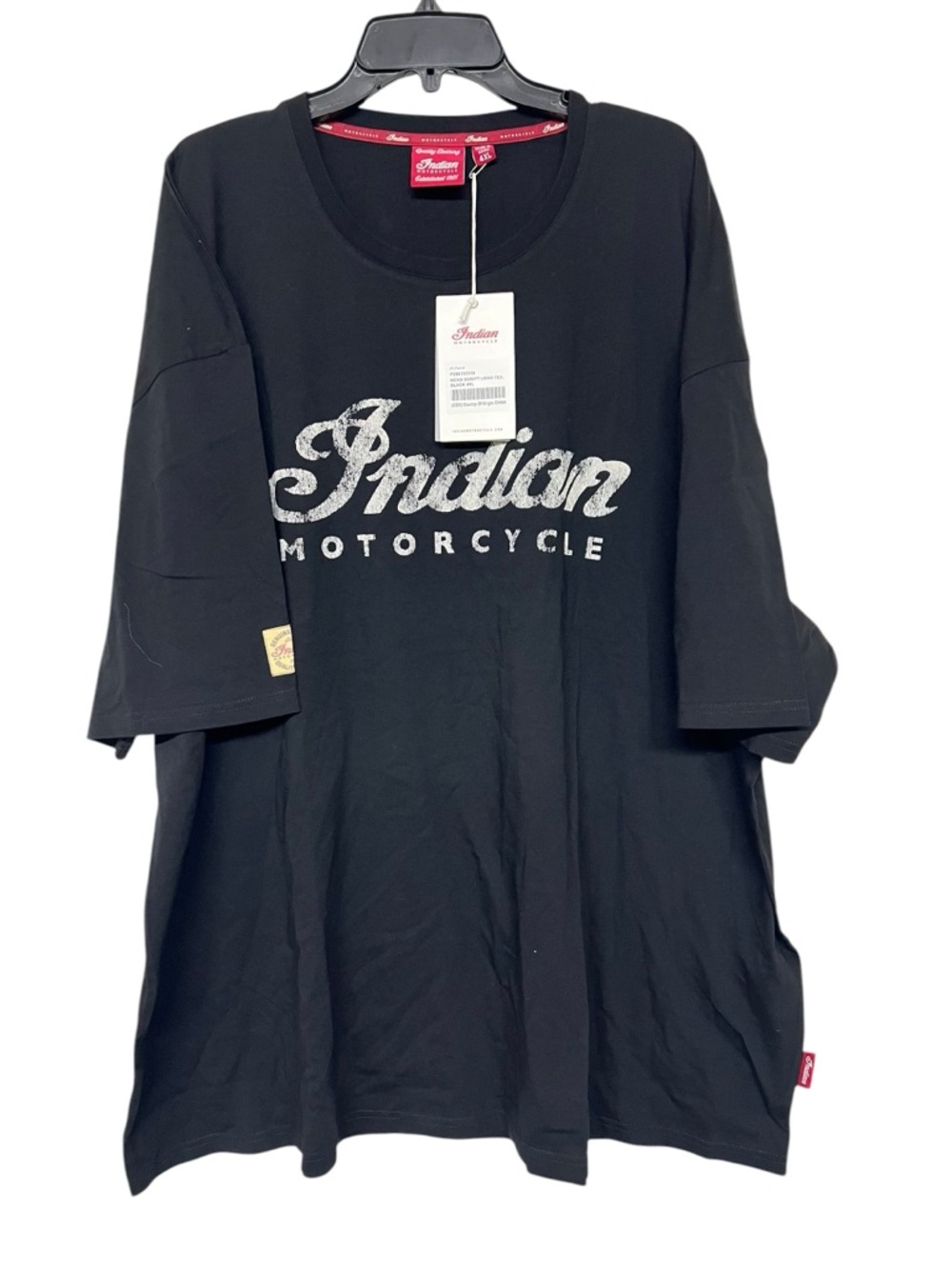 New Mens Indian Motorcycle Black Graphic Tee Short Sleeve Shirt 4XL